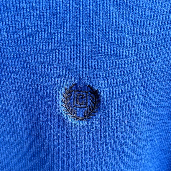 Chaps Men’s 1/4 Zip Long Sleeve Blue Ribbed Small Pullover Sweater - Picture 5 of 6